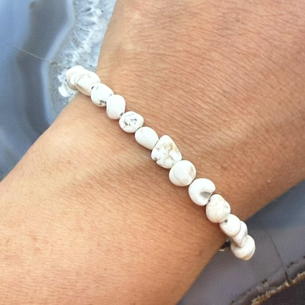 Sterling Silver Natural Wild Horse Beads 7.25" Bracelet For Women